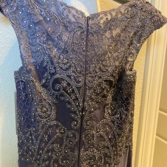 Camille la Vie Navy Sequin Mother of The Bride Dress Size 6 - Picture 2 of 5